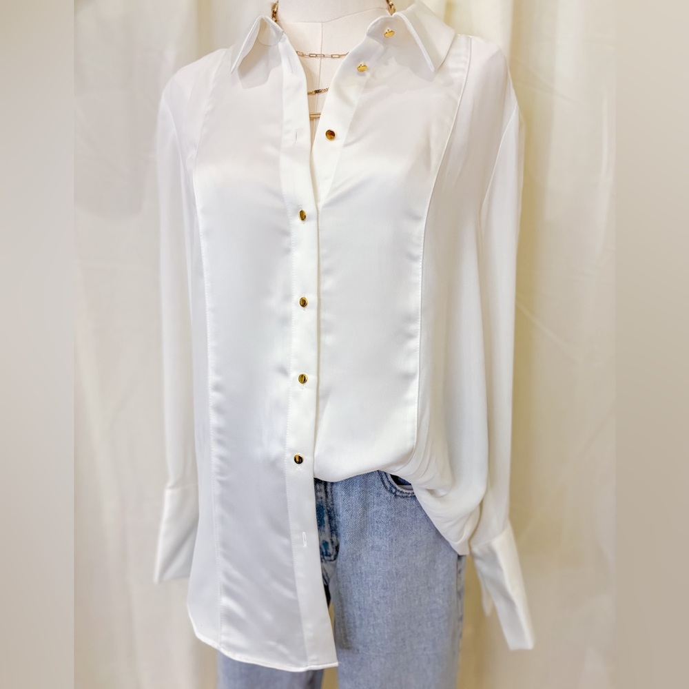 Calvin Klein satin button down shirt